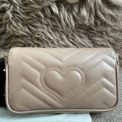 Preloved Authentic Gucci Mini GG Marmont Shoulder Bag in Matelassé Chevron Leather — Brand New
