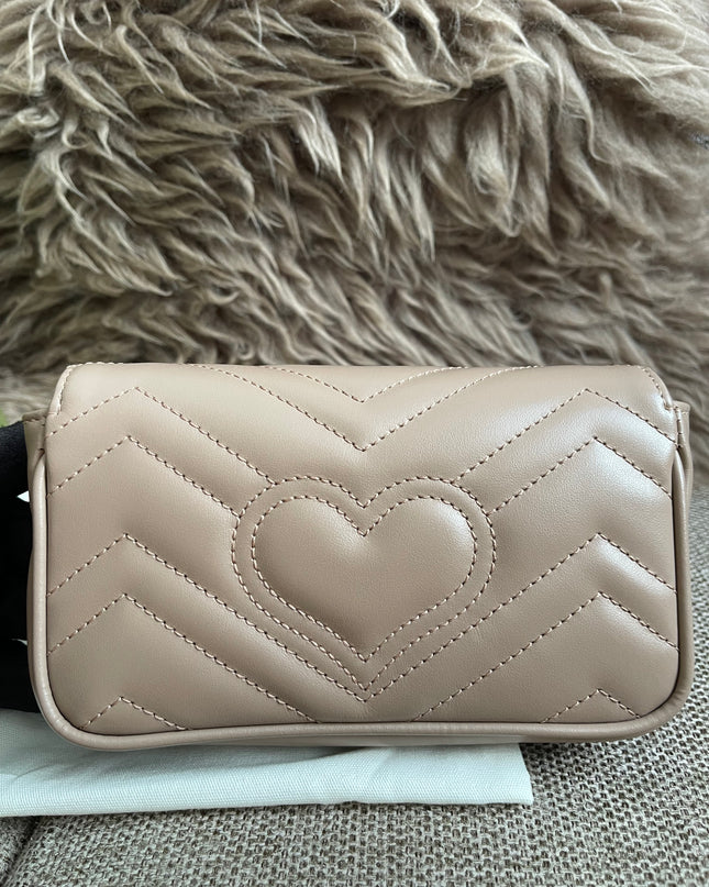 Preloved Authentic Gucci Mini GG Marmont Shoulder Bag in Matelassé Chevron Leather — Brand New