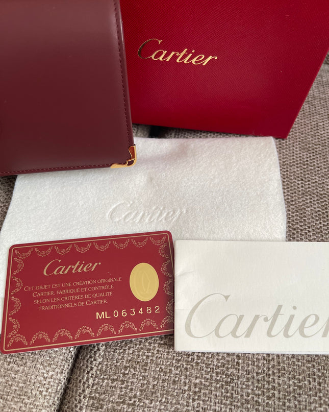 Preloved Authentic Cartier Must de Cartier Long Wallet in Bordeaux