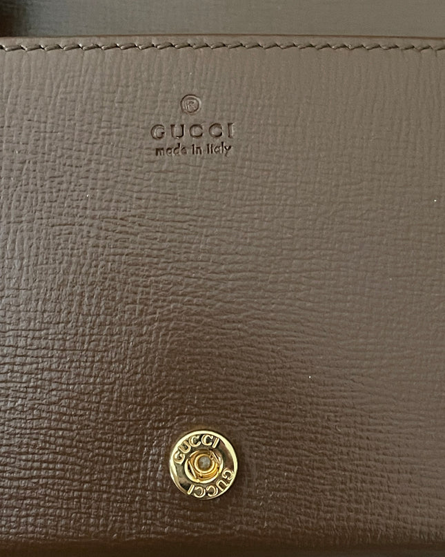 Preloved Authentic Gucci Horsebit 1955 Wallet with Chain in GG Supreme canvas