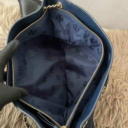 Authentic Preloved Tory Burch Marion Suede Tote