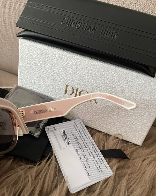 PRELOVED AUTHENTIC DiorPacific B2I Transparent Pink Butterfly Sunglasses