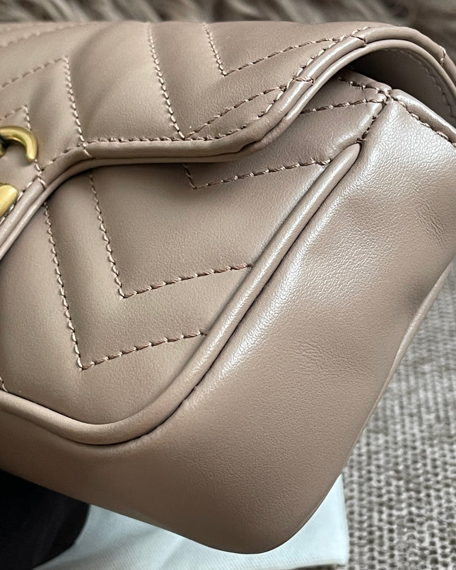 Preloved Authentic Gucci Mini GG Marmont Shoulder Bag in Matelassé Chevron Leather — Brand New