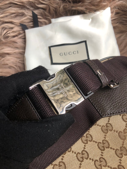 Preloved Gucci Waist Belt Bag GG Canvas