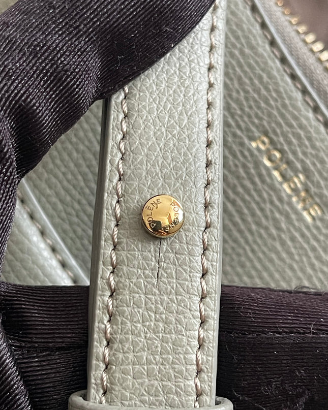Preloved Authentic Polène Numéro Un Nano – Sage Green Textured Leather