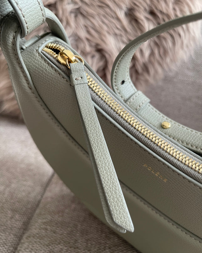 Preloved Authentic Polène Numéro Un Nano – Sage Green Textured Leather