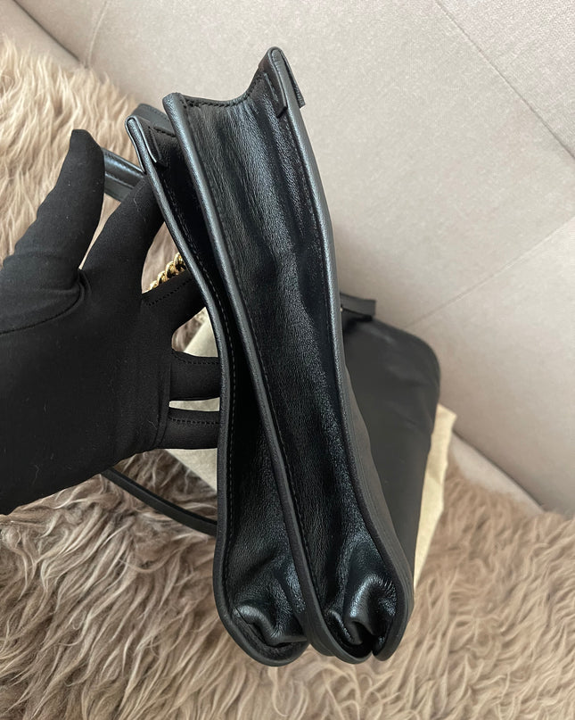 Preloved Authentic Rank A Gucci Horsebit 1955 tote bag in black leather