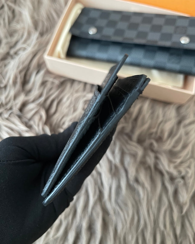 Preloved Authentic Rank A- Louis Vuitton Damier Graphite long wallet with removable insert