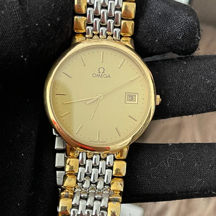 Preloved Authentic Omega De Ville two-tone quartz watch
