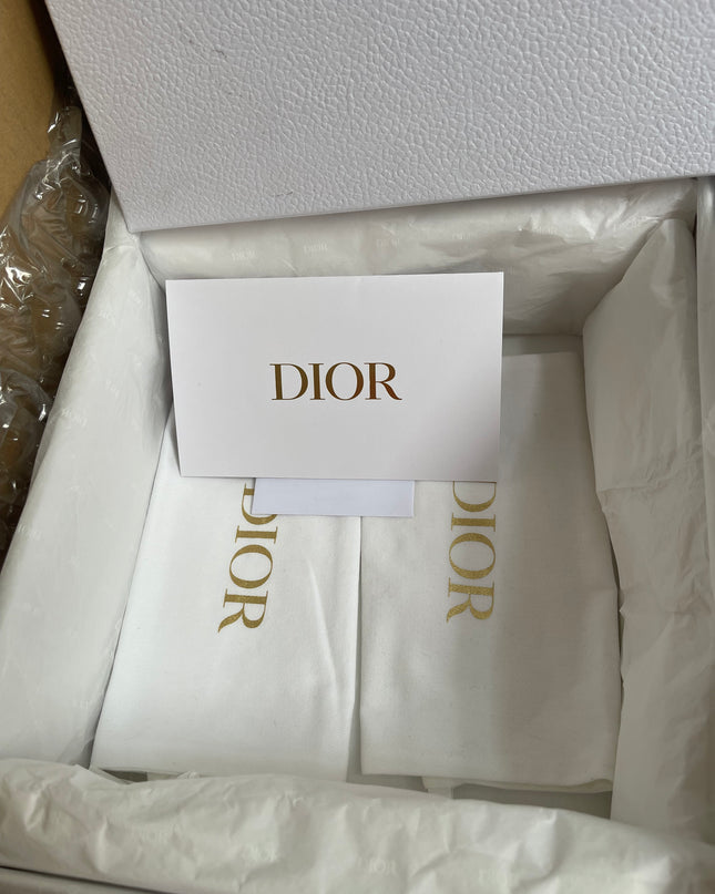 UNUSED Christian Dior White Cannage D Twist Slide Sandal 37