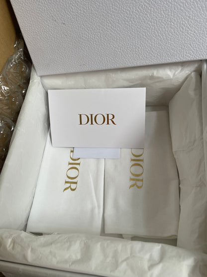 UNUSED Christian Dior White Cannage D Twist Slide Sandal 37