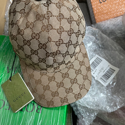 Preloved Gucci GG canvas baseball hat with Web