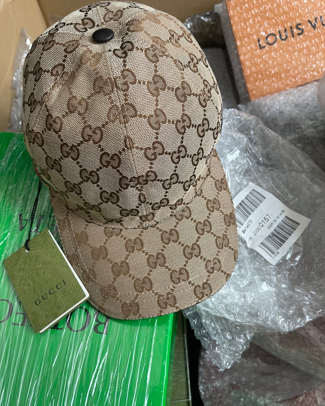 Preloved Gucci GG canvas baseball hat with Web