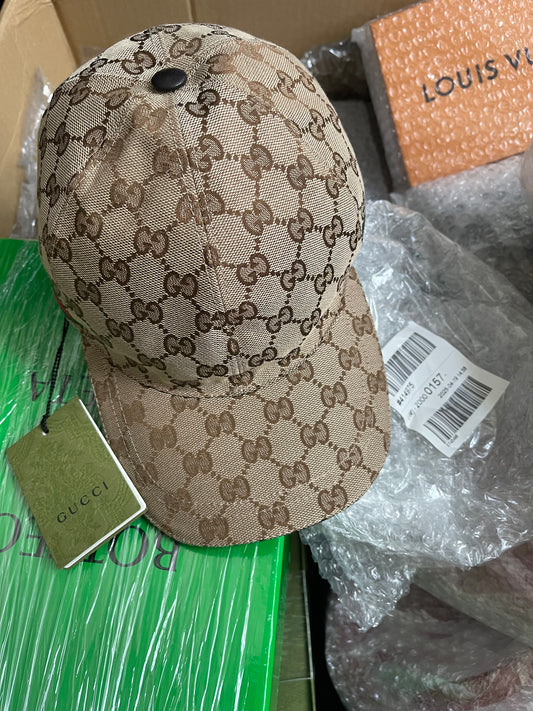 Preloved Gucci GG canvas baseball hat with Web