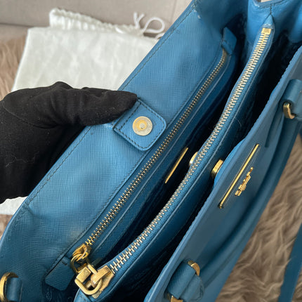 Preloved Authentic Prada Light Blue Galleria Tote Bag
