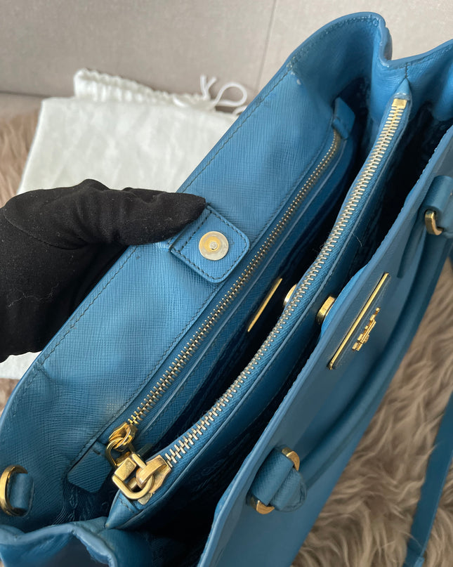 Preloved Authentic Prada Light Blue Galleria Tote Bag