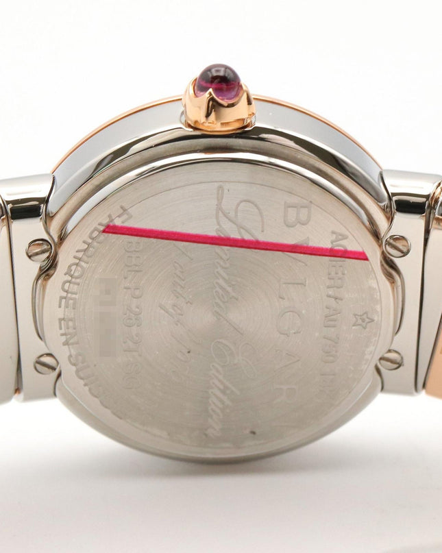 Preloved Authentic  BVLGARI BVLGARI Tubogas 12P Diamond Wristwatch in 18K Pink Gold (Pink Gold) and Stainless Steel with Diamonds, Gold-Tone BBLP262TSG