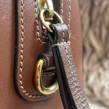 Peloved Authentic Gucci GG Supreme Duffle/Boston Mini – Tan Leather Trim with Strap
