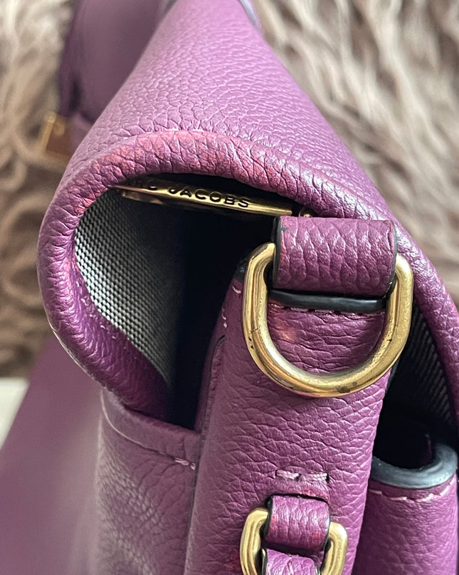 Preloved Authentic Marc Jacobs Interlock Saddle Bag in Plum