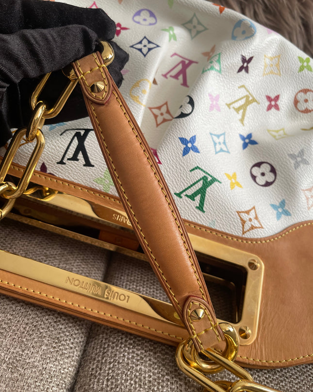 Preloved Authentic Louis Vuitton Monogram Multicolore Judy MM – White