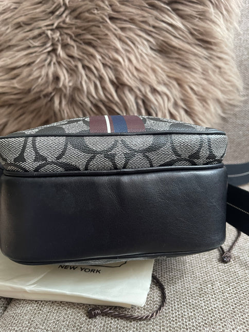 Preloved Authentic Coach Signature Varsity Stripe Flight Crossbody Bag
