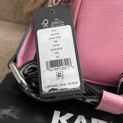 Peloved Authentic Karl Lagerfeld Paris Camera Bag – Pink Pebbled Leather, Logo Strap (Brand New)