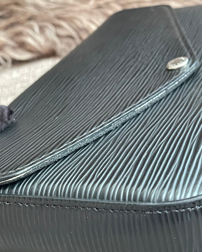 Preloved Authentic Louis Vuitton Félicie Pochette in Black Epi Leather