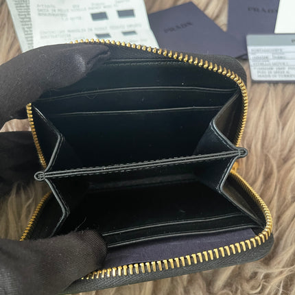 Preloved Authentic Prada Vitello Move Zip-Around Coin Purse - Black