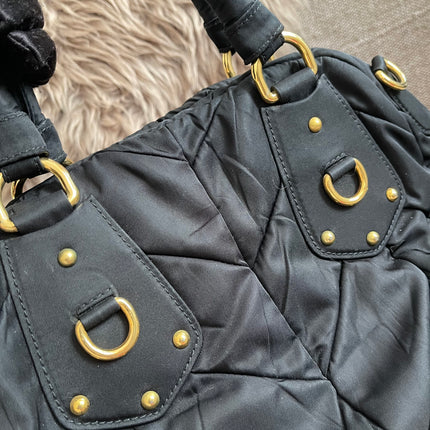 Preloved Authentic Prada Quilted Nylon Tessuto Bomber Bag – Black