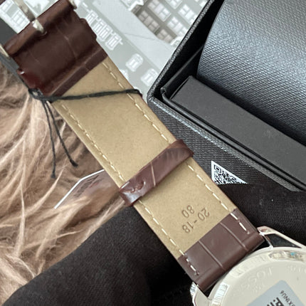 Preloved Authentic Tissot  T-Classic PR 100 White Dial Brown Leather Strap Watch for Men