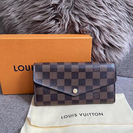 Preloved Authentic Louis Vuitton Sarah Wallet in Damier Ebene