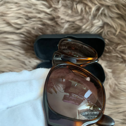 Chanel 2000s CC tortoiseshell sunglasses