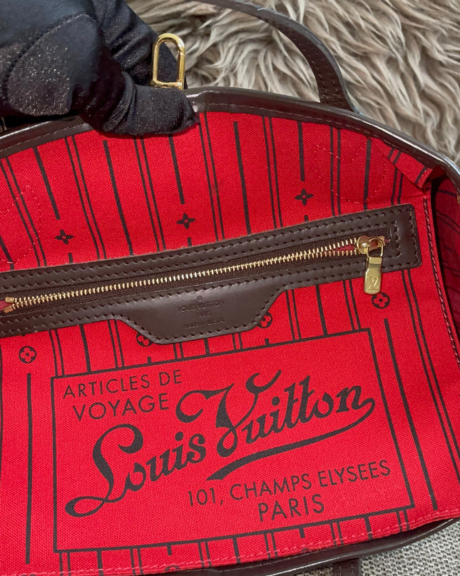 Preloved Authentic Louis Vuitton Neverfull PM — Damier Ebène Canvas