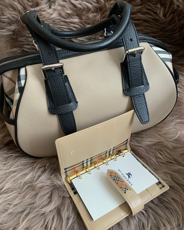 Burberry Brown Nova Check Leather Notebook Cover