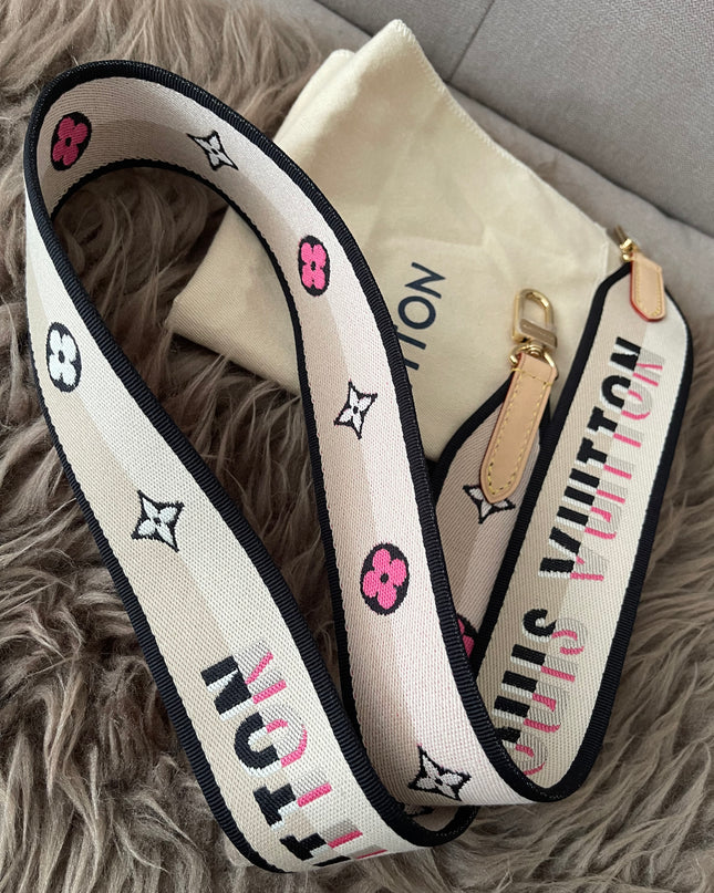 Preloved Authentic Unused Louis Vuitton logo jacquard canvas shoulder strap