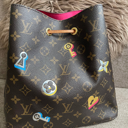 Preloved Authentic Louis Vuitton NéoNoé BB — Monogram Love Lock (Limited Edition)