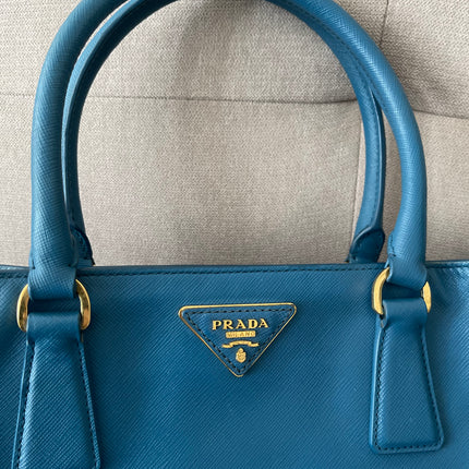Preloved Authentic Prada Light Blue Galleria Tote Bag