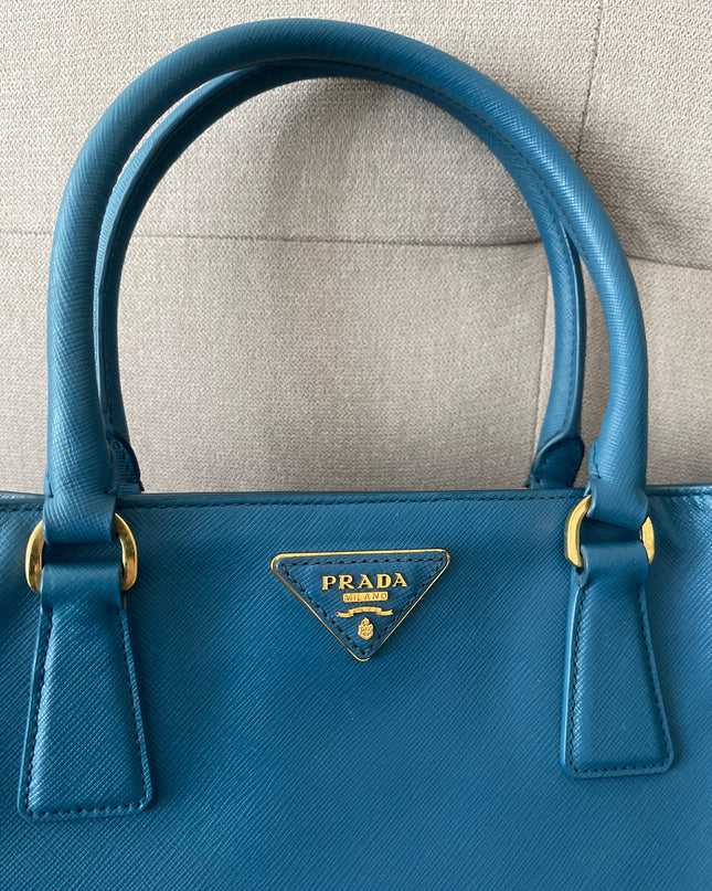 Preloved Authentic Prada Light Blue Galleria Tote Bag