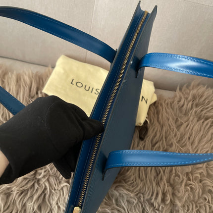 Preloved Authentic Louis Vuitton Saint Jacques bag in blue Epi leather