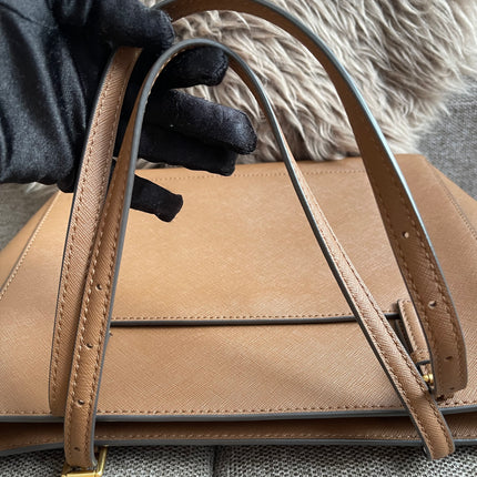 Preloved Authentic Tory Burch Emerson Tote in Light Taupe