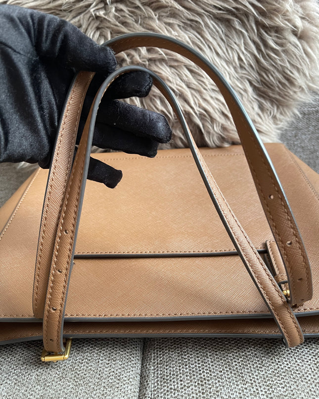 Preloved Authentic Tory Burch Emerson Tote in Light Taupe
