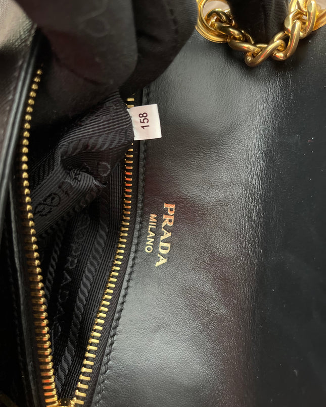Preloved Authentic Pattina Flap Shoulder Bag Saffiano Leather Small crossbody bag