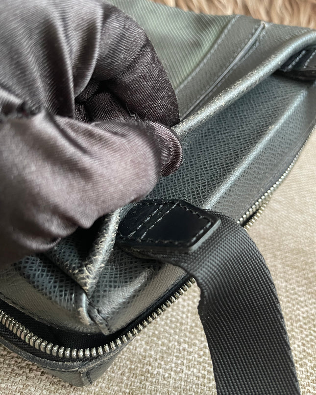 Preloved Authentic Louis Vuitton Taiga Leather Crossbody Bag – Épicéa Green, Silver Hardware