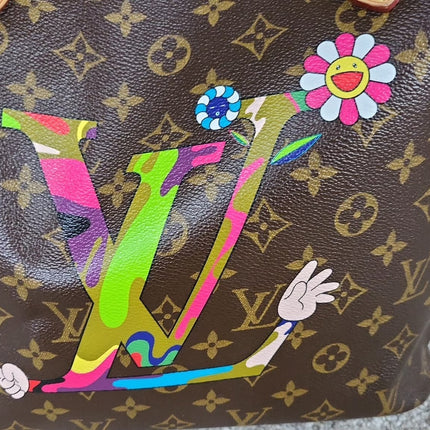 Preloved Authentic Louis Vuitton Neverfull MM limited Edition Takashi Murakami