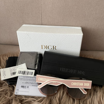 PRELOVED AUTHENTIC DiorPacific B2I Transparent Pink Butterfly Sunglasses