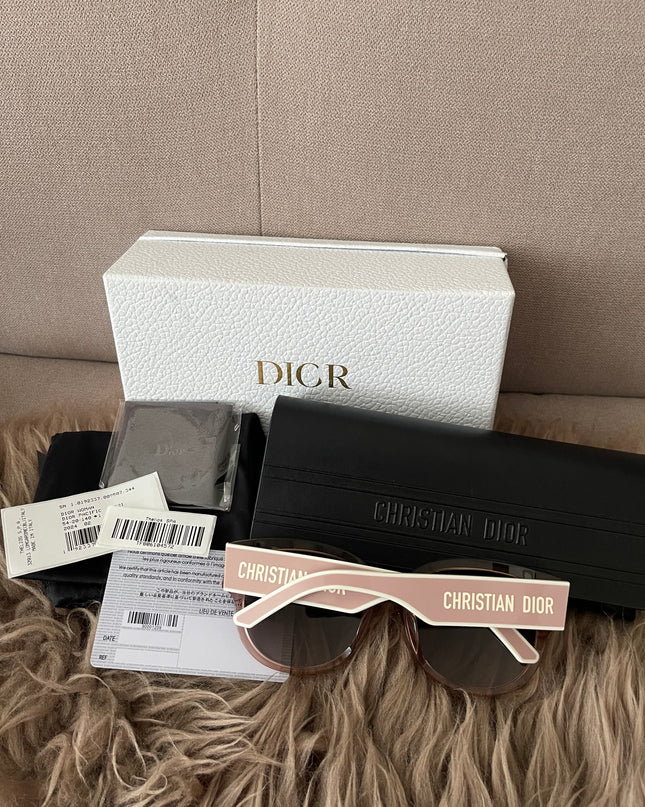 PRELOVED AUTHENTIC DiorPacific B2I Transparent Pink Butterfly Sunglasses