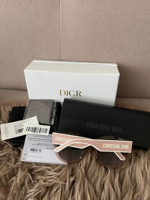 PRELOVED AUTHENTIC DiorPacific B2I Transparent Pink Butterfly Sunglasses