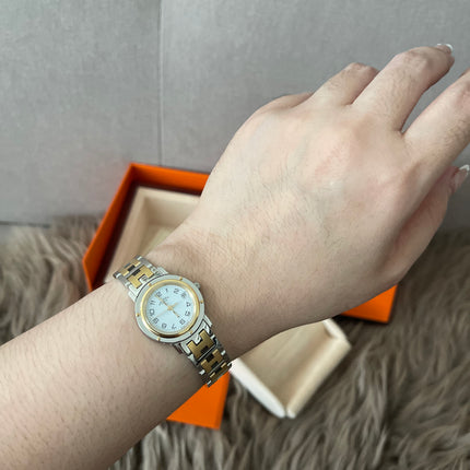 Preloved Authentic Hermès Clipper Watch 2 tone