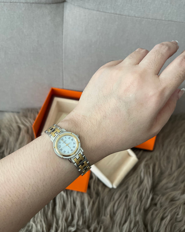 Preloved Authentic Hermès Clipper Watch 2 tone
