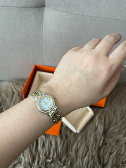 Preloved Authentic Hermès Clipper Watch 2 tone